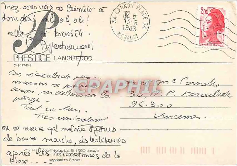 Canyon de la Jonte — vista panorámica — Prestige Languedoc n° 349077-P47 - Reverso