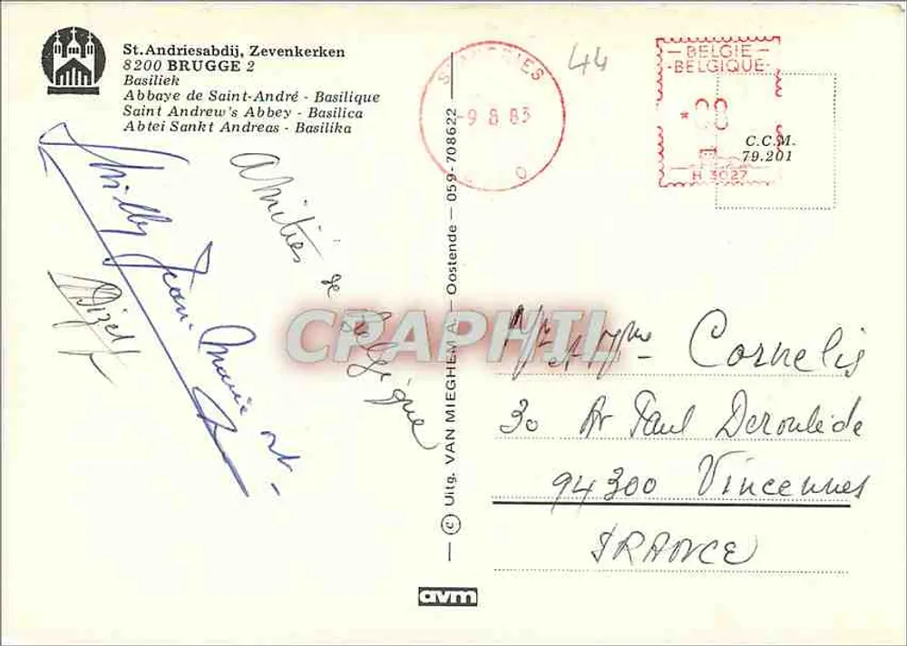 Abtei Saint-André von Brügge — Basilika — Graphphil - Rückseite
