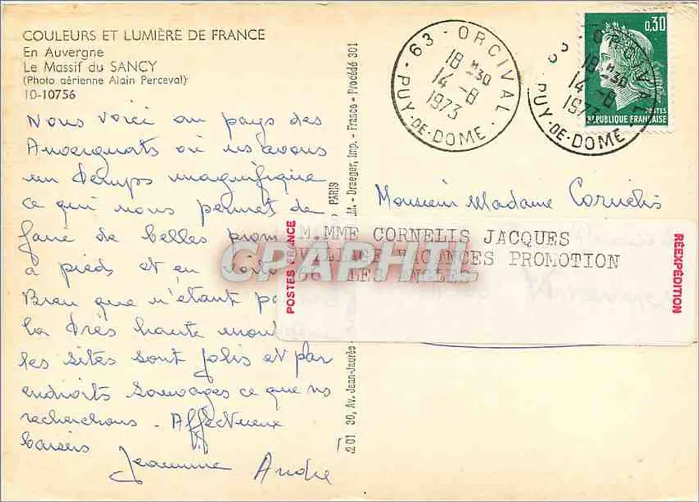 Massif do Sancy — Vista panorâmica — Alain Perceval, n°10-10756 - Verso