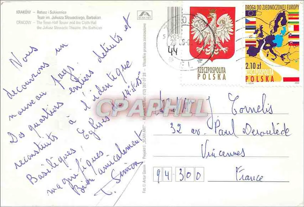 Kraków — Collage de monumentos — editor SCAN ART - Verso