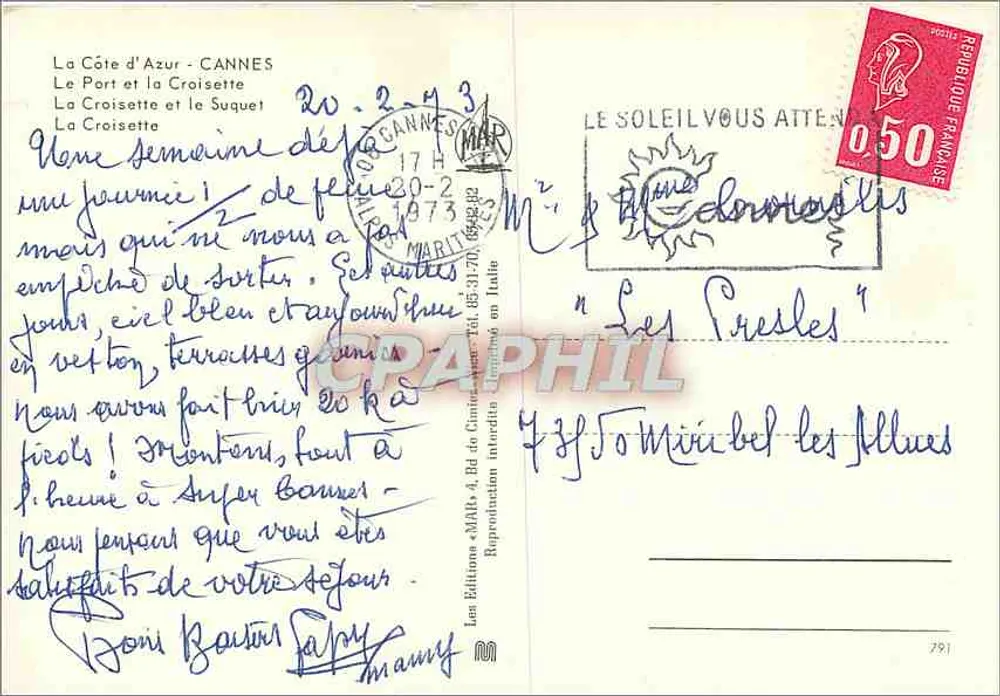 Cannes — Vue panoramique du port, de la Croisette et de la plage — Les Éditions « MAR » - Verso