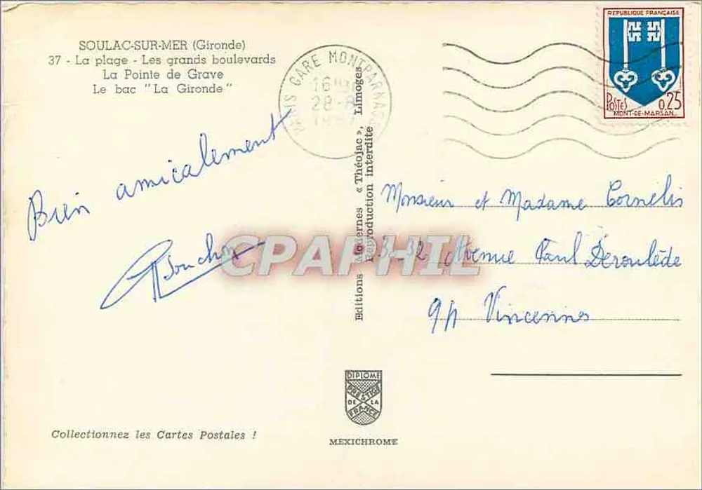 Soulac-sur-Mer — Panoramablick und Hafen — Éditions Mexichrome - Rückseite