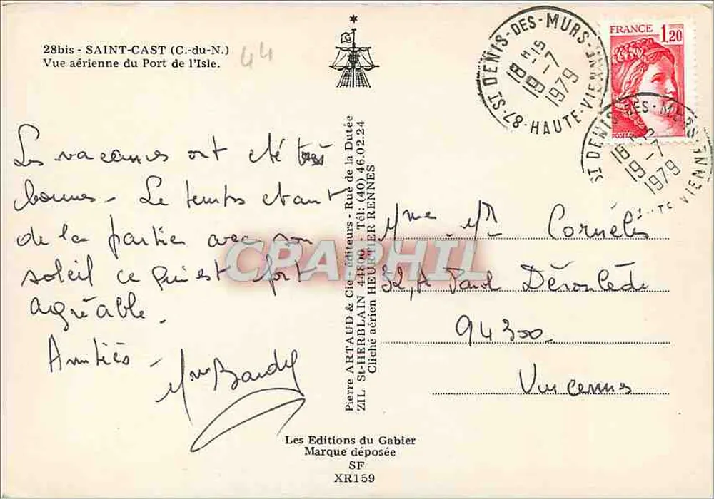 Saint-Cast-la-Fortre — Luftbild des Hafens der Insel — Les Editions du Gabier - Rückseite