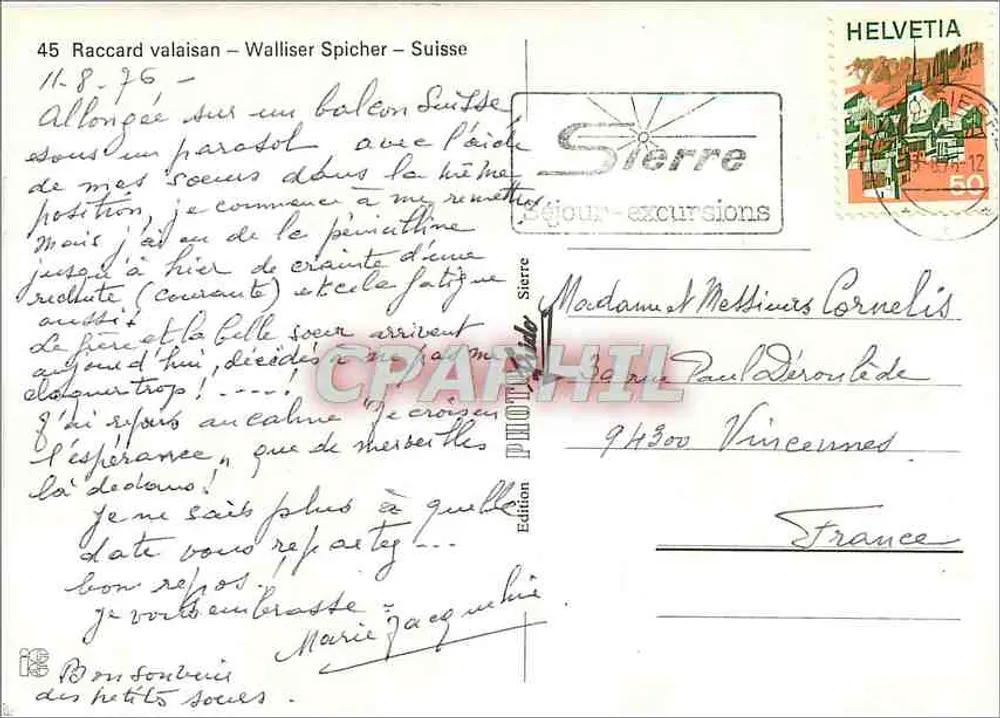 रैकार्ड वैलिसन — वॉलिसर स्पिचर — स्विटजरलैंड — सियर-एक्सकर्शन्स के संस्करण - पीछे