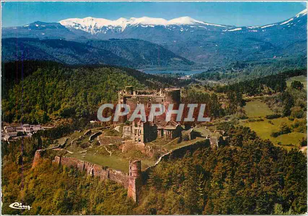 Castillo de Murol — Vista aérea — Comblain Imprimeur Mâcon - Anverso