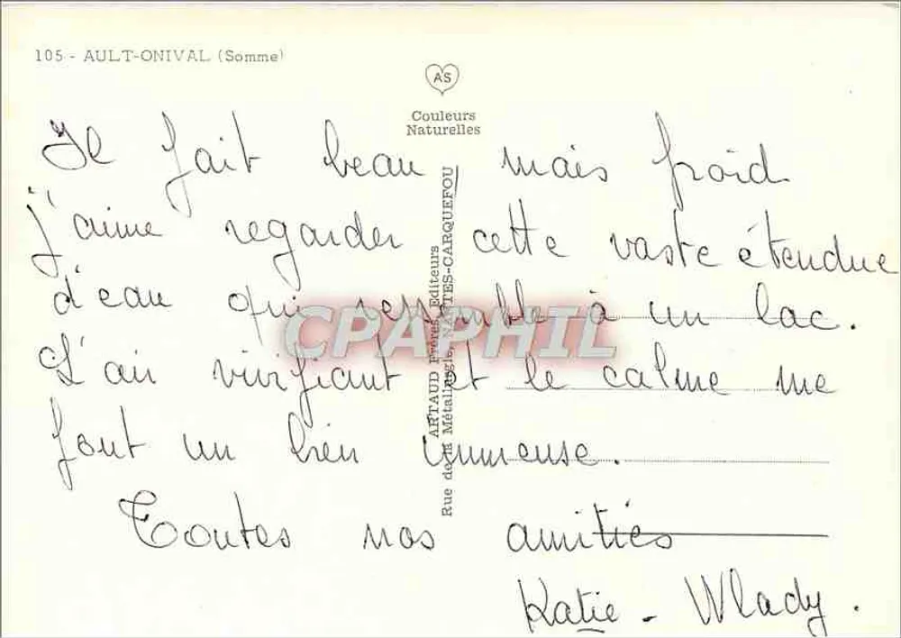 Ault-Onival — Praias e falésia — Couleurs Naturelles, n°105 - Verso