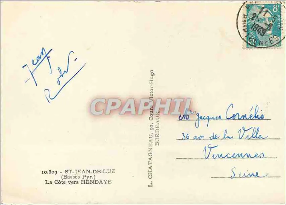 Die Küste in Richtung Hendaye — Saint-Jean-de-Luz — Verlag Elcée - Rückseite