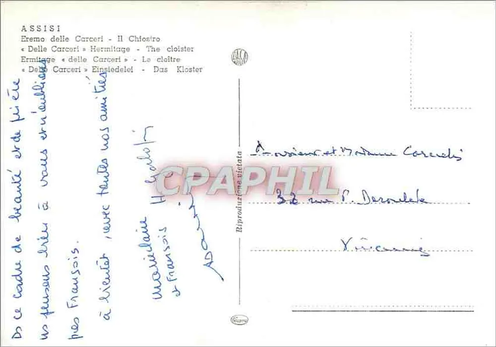 Assisi — Ermitão das Carceri — Graphil - Verso