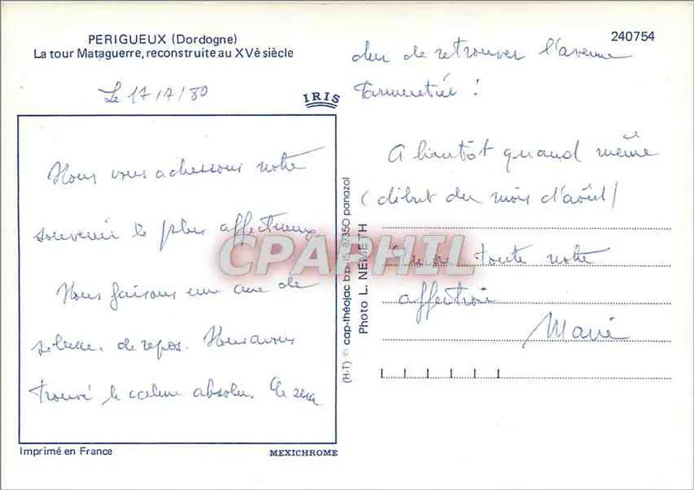 La tour Mataguerre — reconstruite au XVe siècle — IRIS - Verso