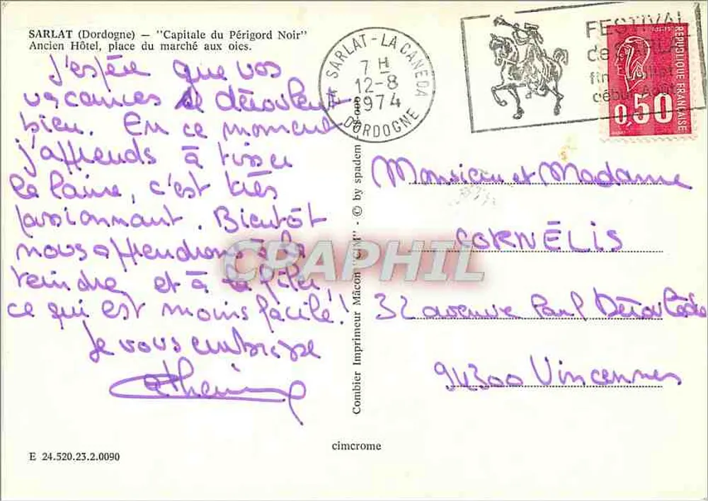 Sarlat-la-Canéda — Antigo Hotel — editor Cimy - Verso