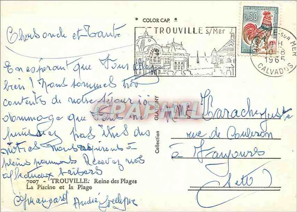 Trouville-sur-Mer — Die Schwimmbad- und Strandansicht — Color Cap - Rückseite