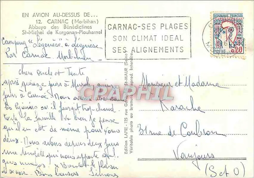 Abtei Saint-Michel de Kergonan-Plouharnel — Carnac — Edition LAPIE - Rückseite