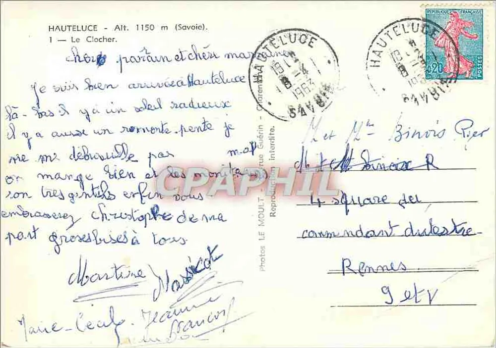 Haute-Luce — A torre sineira — Fotos Le Mout - Verso