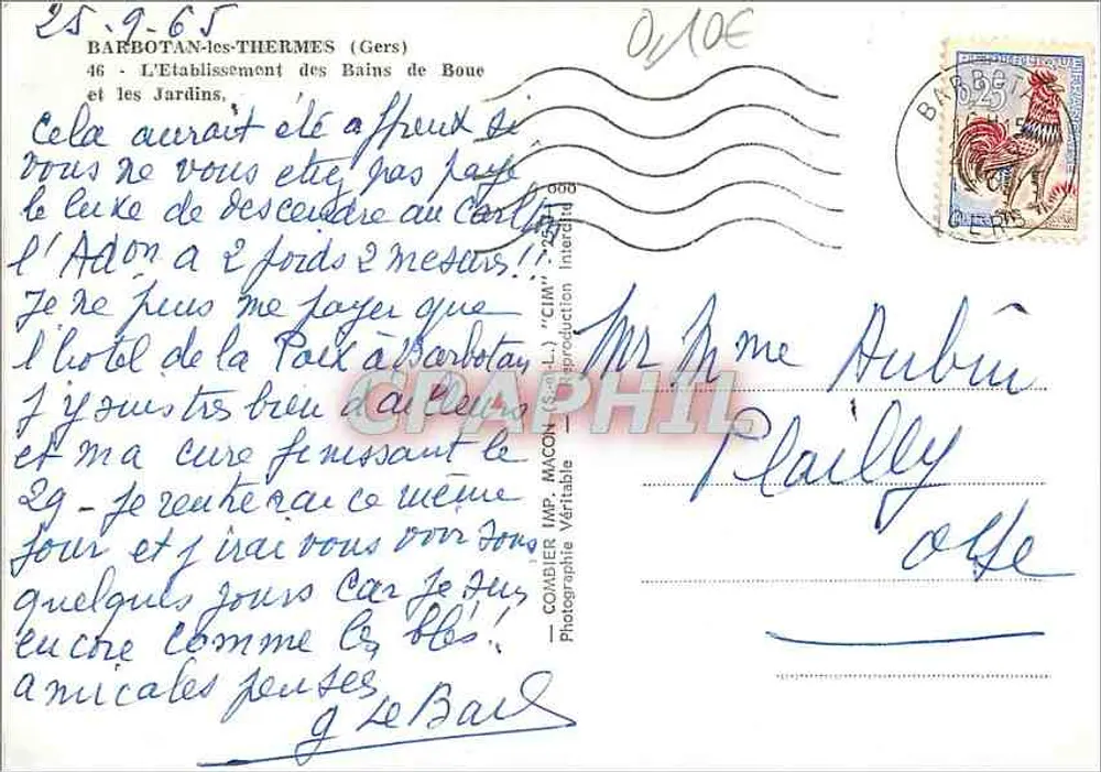 Barbotan-les-Thermes — Die Gärten und die Badeanstalt der Schlammtherapie — CIM - Rückseite