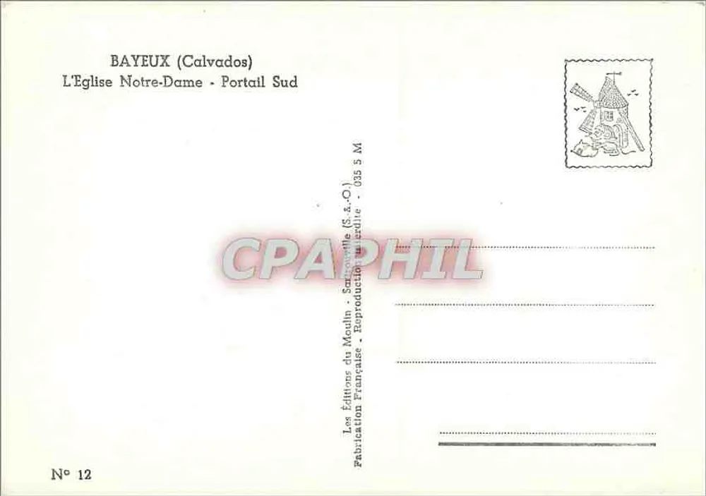 Bayeux (Calvados) — Kirche Notre-Dame - Südportal — Éditions du Modlin - Rückseite
