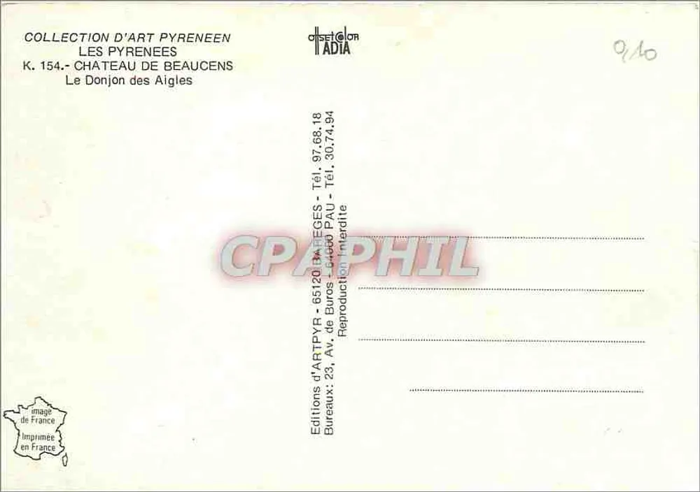 Donjon des Aigles — Hautes-Pyrénées (Beaurens) — Wydawnictwo ARTPYR - Rewers