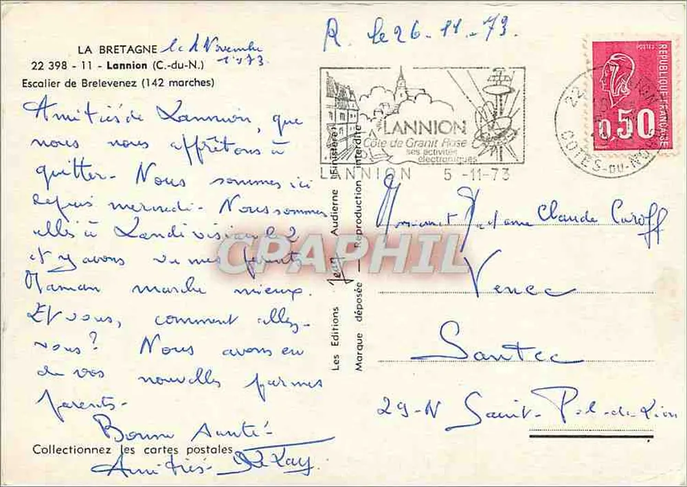 Lannion — Treppenhaus Brelevenez (142 Stufen) — Les Éditions Audierne - Rückseite