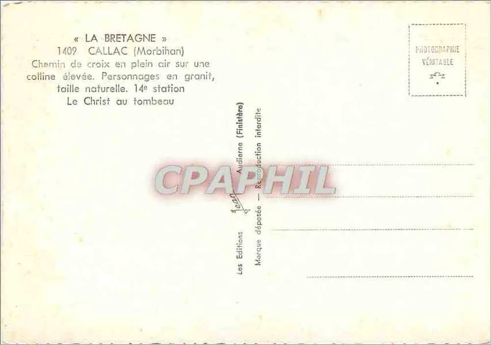Callac (Morbihan) — Weg des Lebens, 14. Station, Christus am Grab — Les Editions Audierne - Rückseite