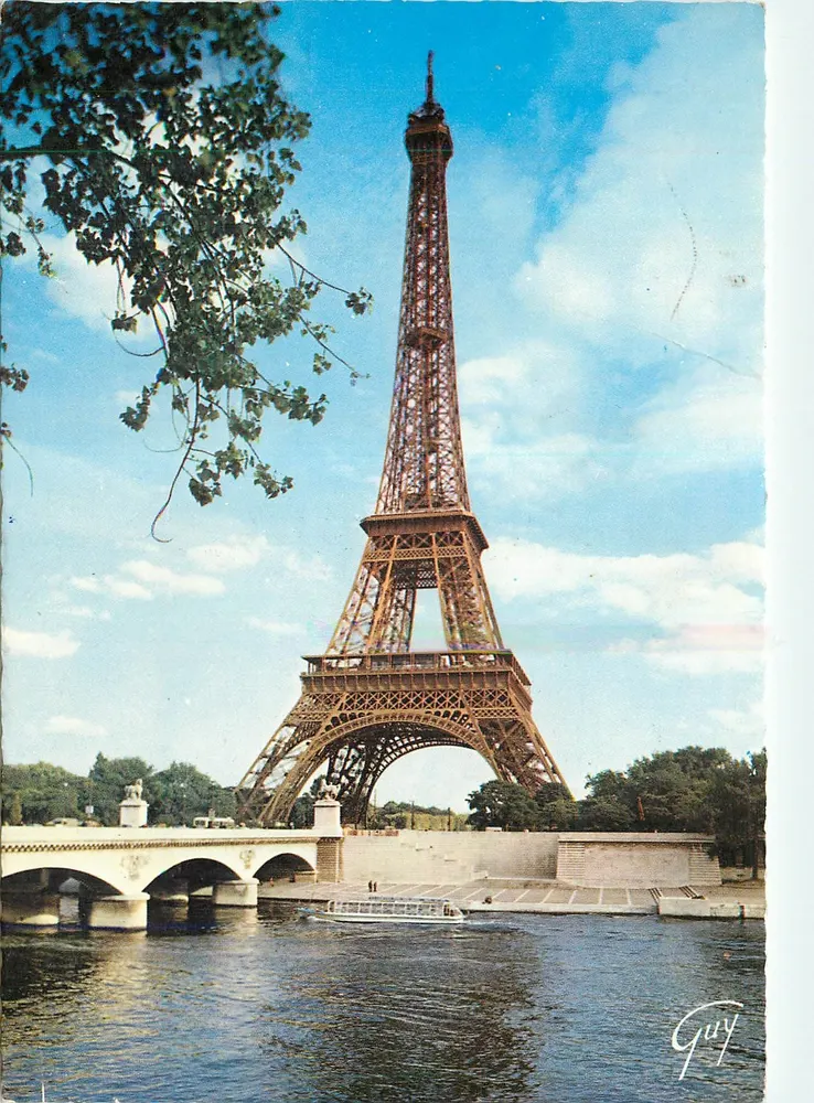 Paris - Ansicht der Seine am Iéna-Brücke und Eiffelturm (1887-1889) — André Léoncine, n°101 - Vorderseite