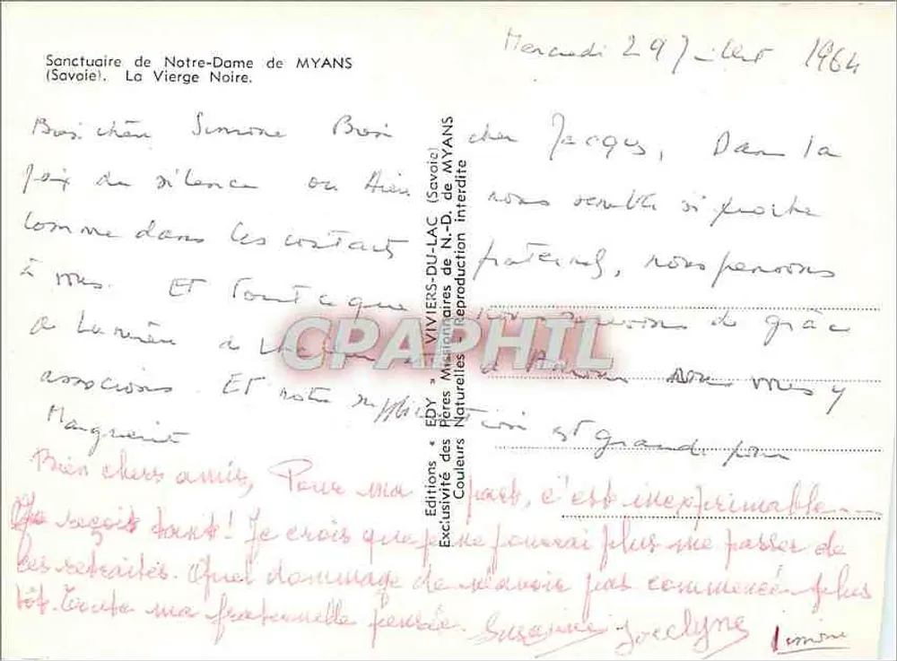 Heiligtum Notre-Dame de Myans — Schwarze Jungfrau — Vialès-Du-Lac Editions - Rückseite