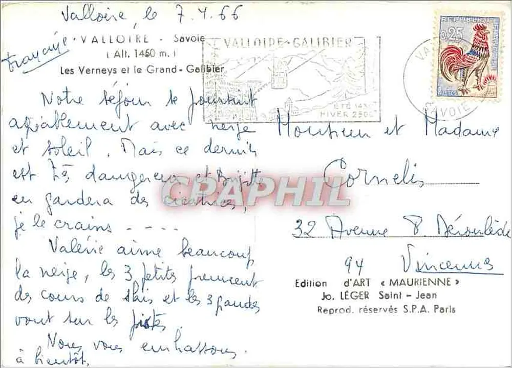 Valloire, der Grand-Galibier — Les Verneys — Edition d'ART « MAUKIENNE » - Rückseite