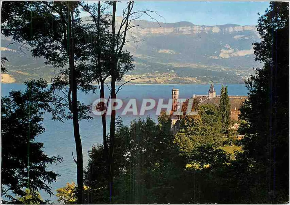Vista do lago de Bourget — Abadia de Hautecombe — Aix-les-Bains - Frente