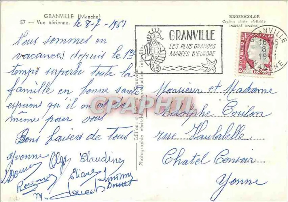 Granville (Manche) — vista aérea — Editions Bromocolor - Verso