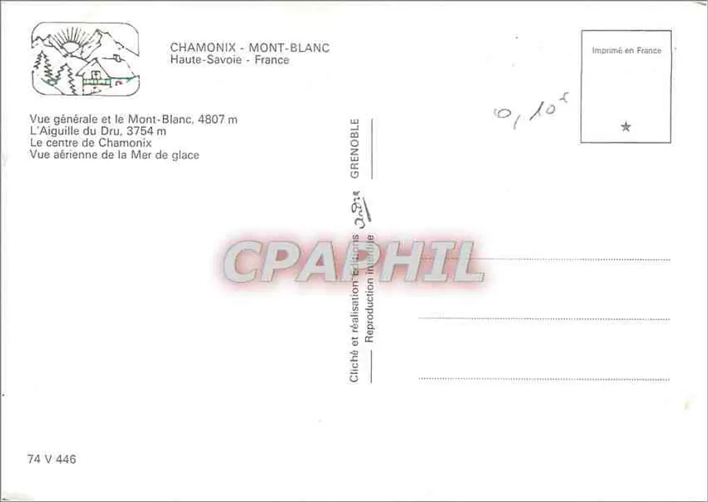 Chamonix - Mont-Blanc — Allgemeiner Blick und emblematische Orte — Aufnahme und Realisation Grenoble - Rückseite