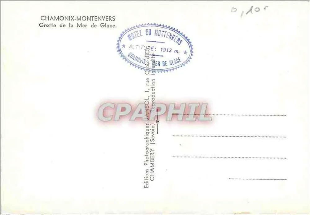 Chamonix-Montenvers — Gruta da Mar de Gelo — editor: Edições Fotográficas Chambéry - Verso
