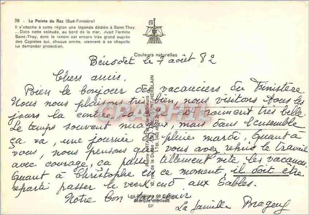 A Ponta do Ban e a Capela de São Teixeira — Cores naturais, editor Pierre Artiguelout Herblain, n°39 - Verso
