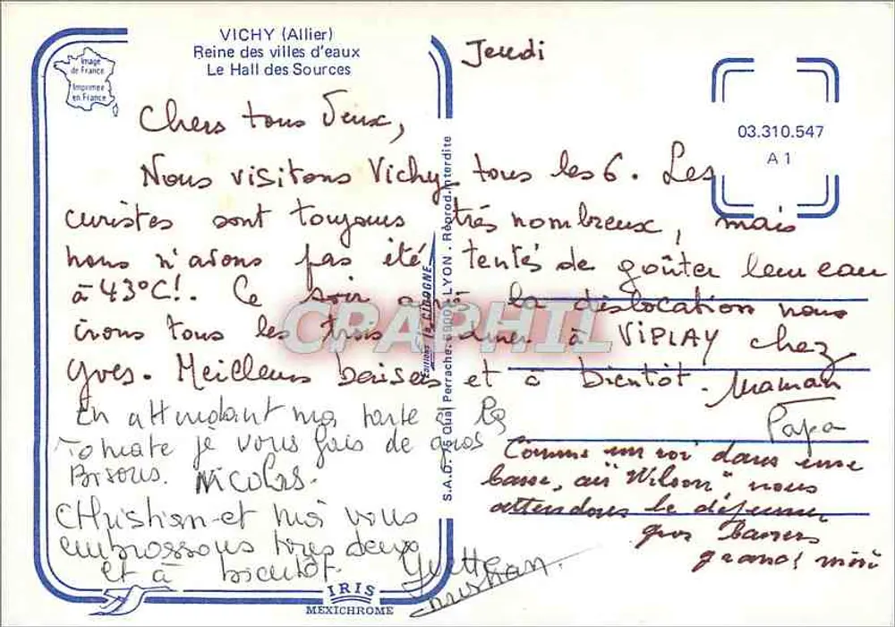 Vichy — Der Saal der Quellen — Verlag IRIS - Rückseite