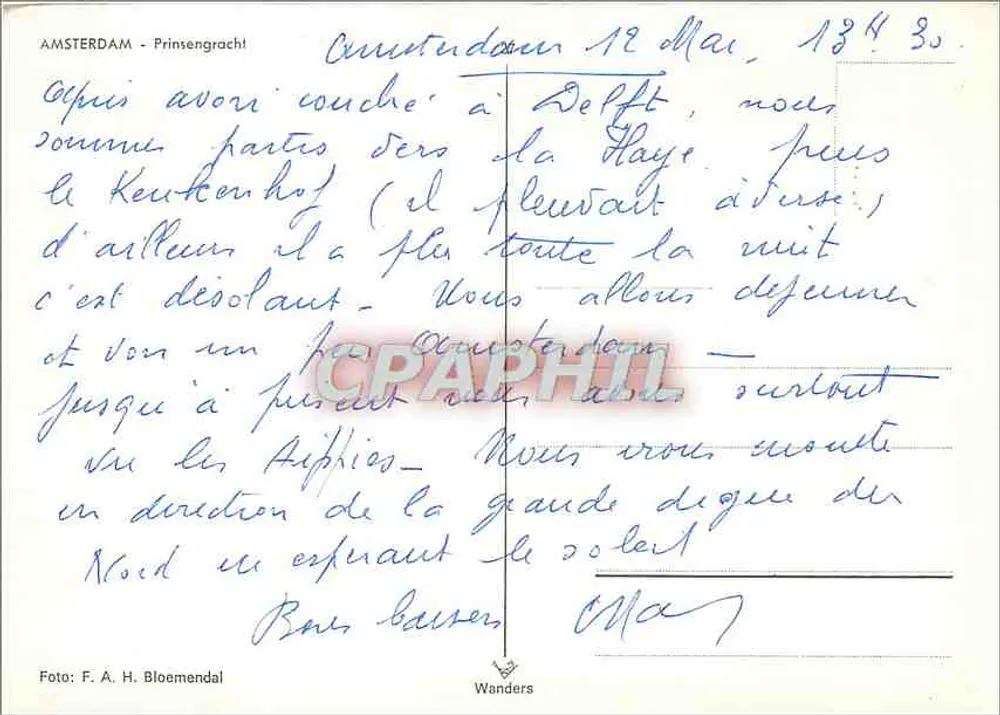 अमस्टर्डम - प्रिंसेंग्राच्ट - एक रात के दृश्य नदी पर घरों के - फोटो: एफ. ए. एच. ब्लोमेंडल - पीछे