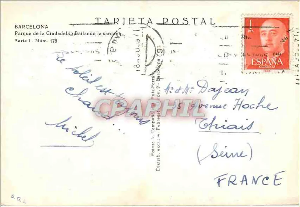 Park der Citadel — Tanzen der Sardana — Forns, exc. A. F-bregat, Serie I, Nr. 178 - Rückseite