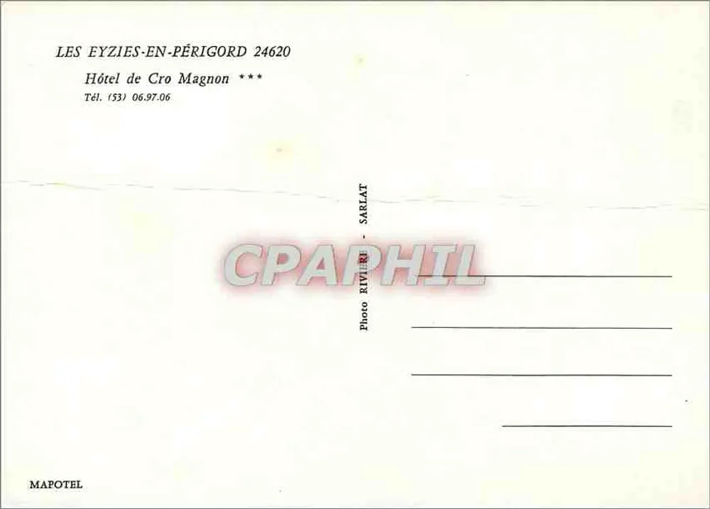 Hôtel de Cro Magnon — Les Eyzies-en-Périgord — Photo Rivierat - Sarlat - Rückseite