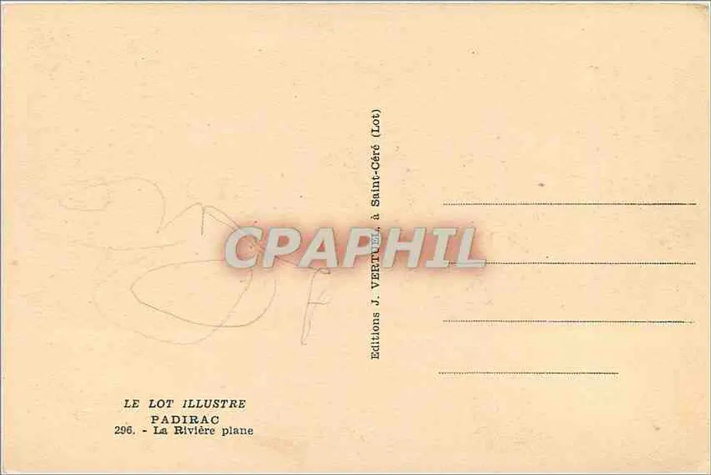 Padirac — A Rio plana — Edições J. Vertuère (Lot) - Verso
