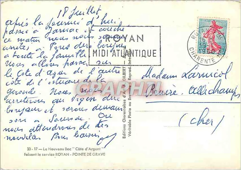 Côte d'Argent — Kreuzfahrtschiff — Éditions Gilberd, n°33-17 - Rückseite