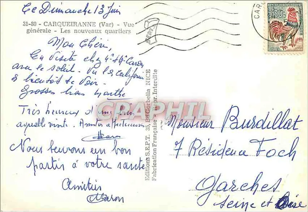 Carqueiranne (Var) — Vue générale — Les nouveaux quartiers — Éditions SEPT, Nice - Verso