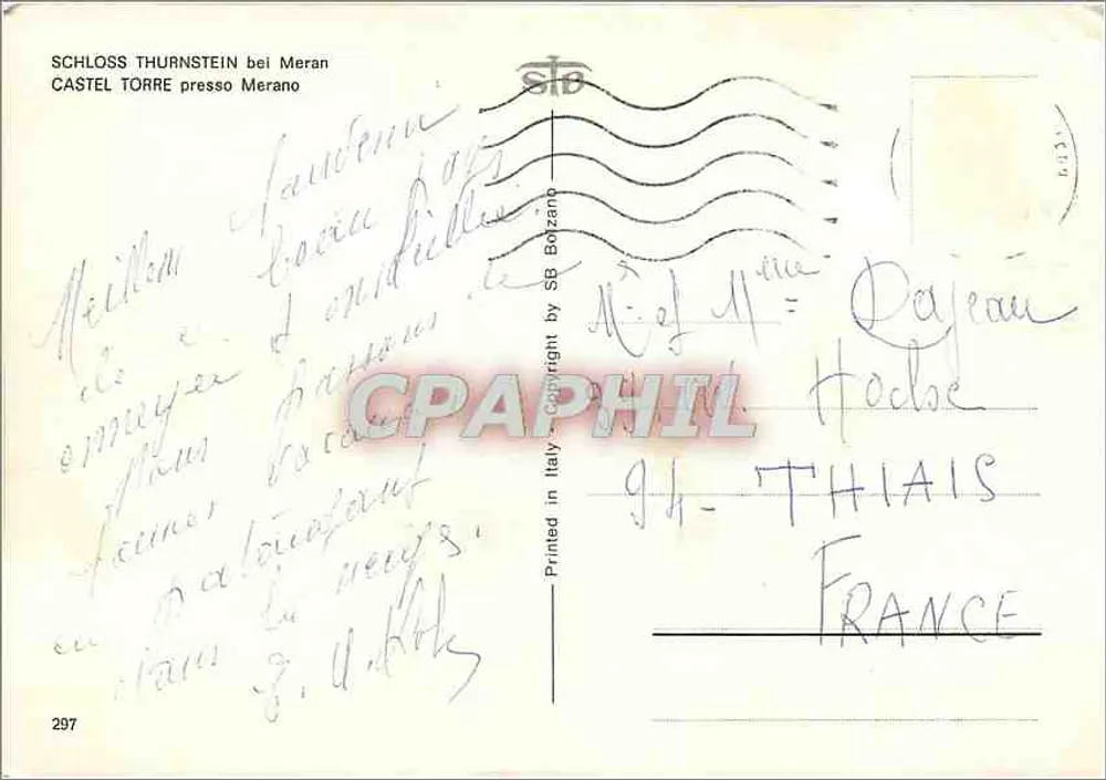 थर्नस्टाइन किला मेरान के पास — कैस्टेल टोरे मेरानो के पास — एसबी बोलज़ानो - पीछे