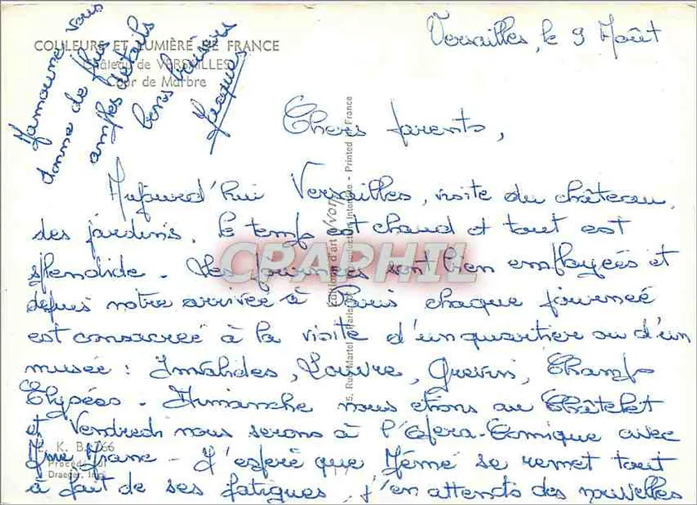Versailles — cour do château — editor J. J. O. N. - Verso
