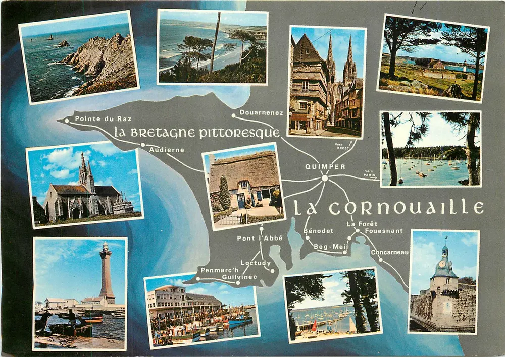 A Bretanha pitoresca — a Cornualha — editor: Belles Cartes de Bretagne, Quimper - Frente