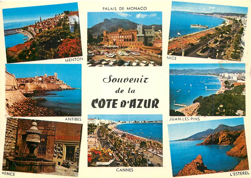 Côte d'Azur — Lembranças de Menton, Monaco, Nice, Antibes, Juan-les-Pins, Cannes, Vence, L'Estérel — Éditions d'Art La Bocca - Frente