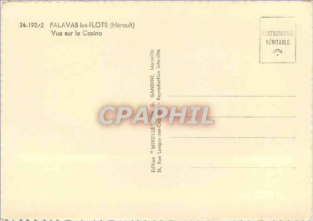 Palavas-les-Flots — Ansicht des Kasinos — Mireille - Rückseite