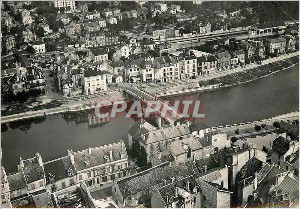 Lagny-sur-Marne et le Pont — vue aérienne — Édition Lapie - Recto