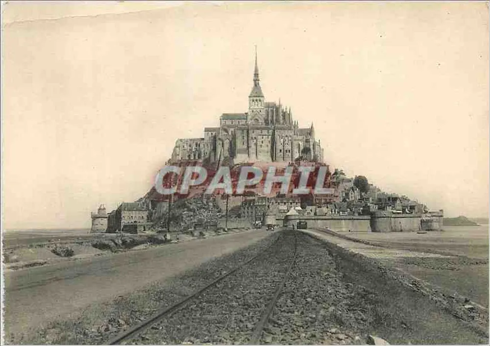 O Monte Saint-Michel — vista da estrada e das ferrovias — Ed. d'Art BelFrance, n° 207 - Frente