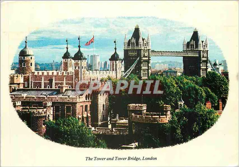 A Torre e o Tower Bridge, Londres — edição Colourmaster International, n° CME 1024 - Frente