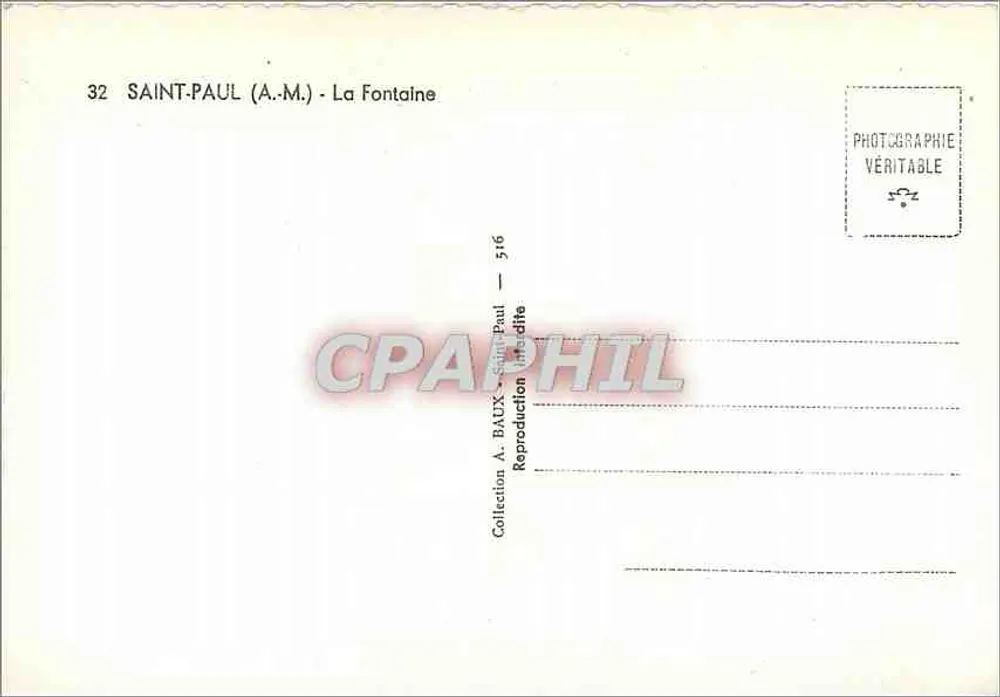Saint-Paul (A.M.) — A Fonte — Coleção A. Baux - Verso