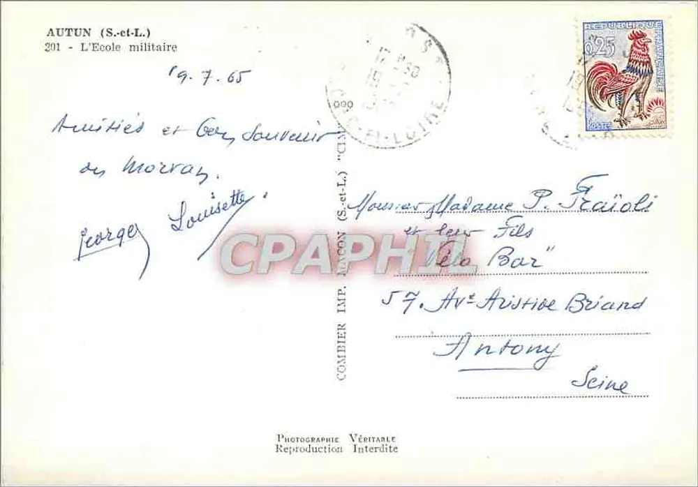 Autun (S.-et-L.) — A Escola Militar — Fotografia de Comthier - Verso