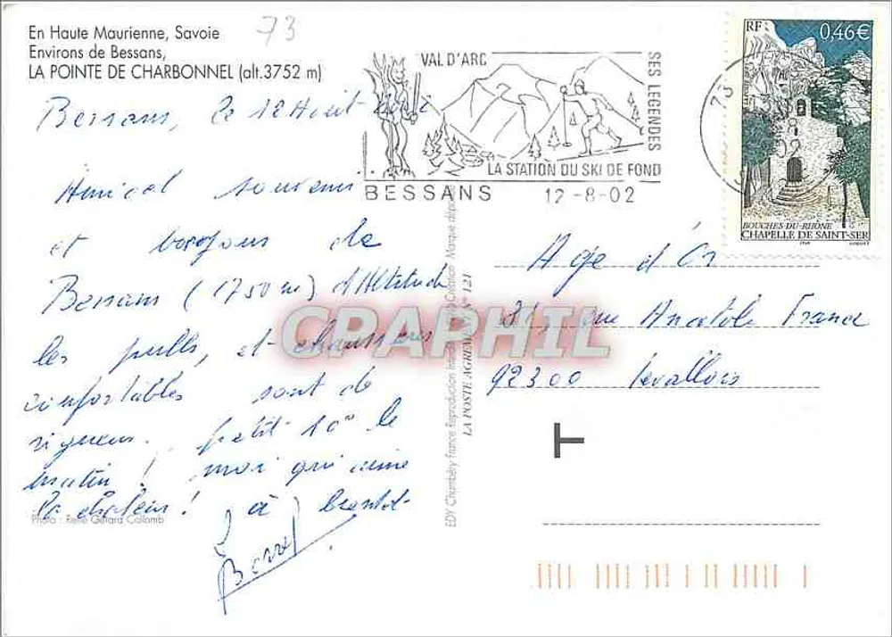La Pointe de Charbonnel — Savoie, Frankreich — Éd. EDY, n° 896 - Rückseite