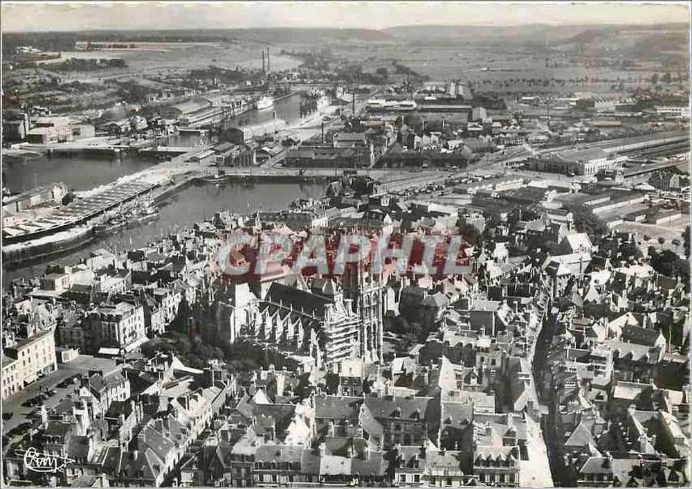 Dieppe — Vue aérienne — L'Église Saint-Jacques — Éditions Aériennes Véritable - Recto