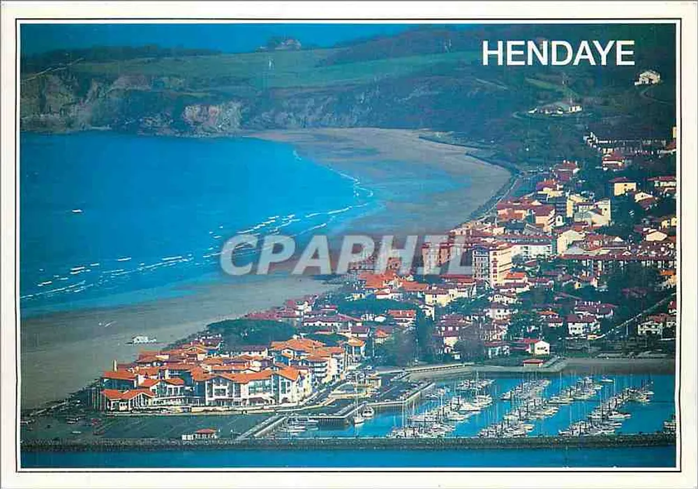 Hendaye — Luftbild des Hafens und der Strände — Verlag Jean Mermoz - Vorderseite